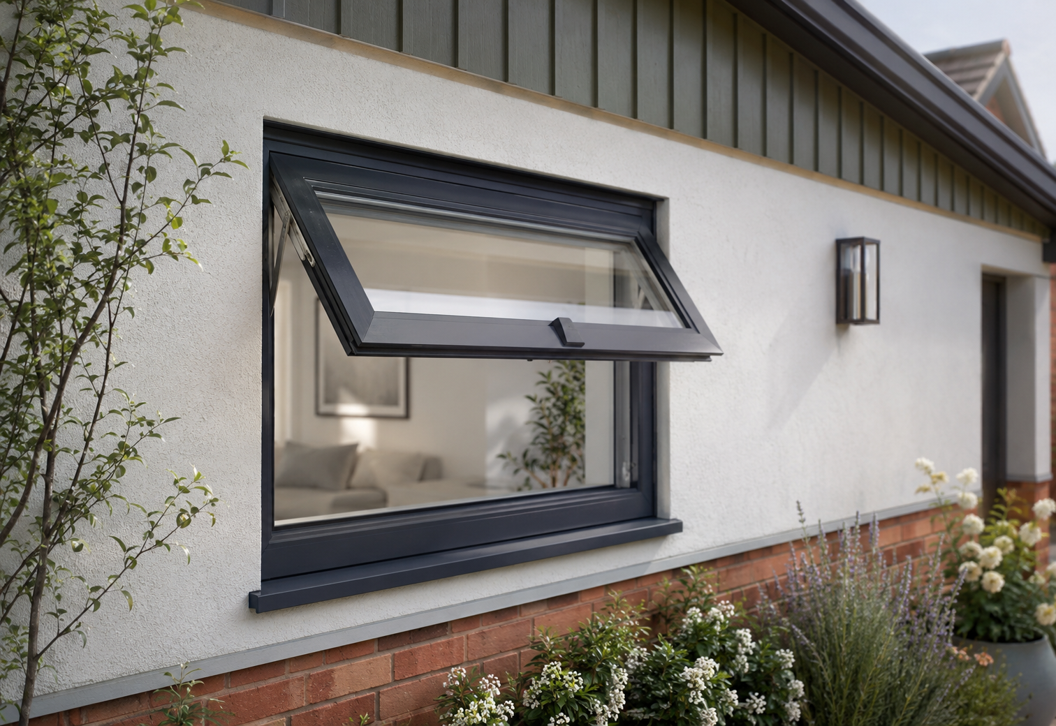 top hung uPVC casement window