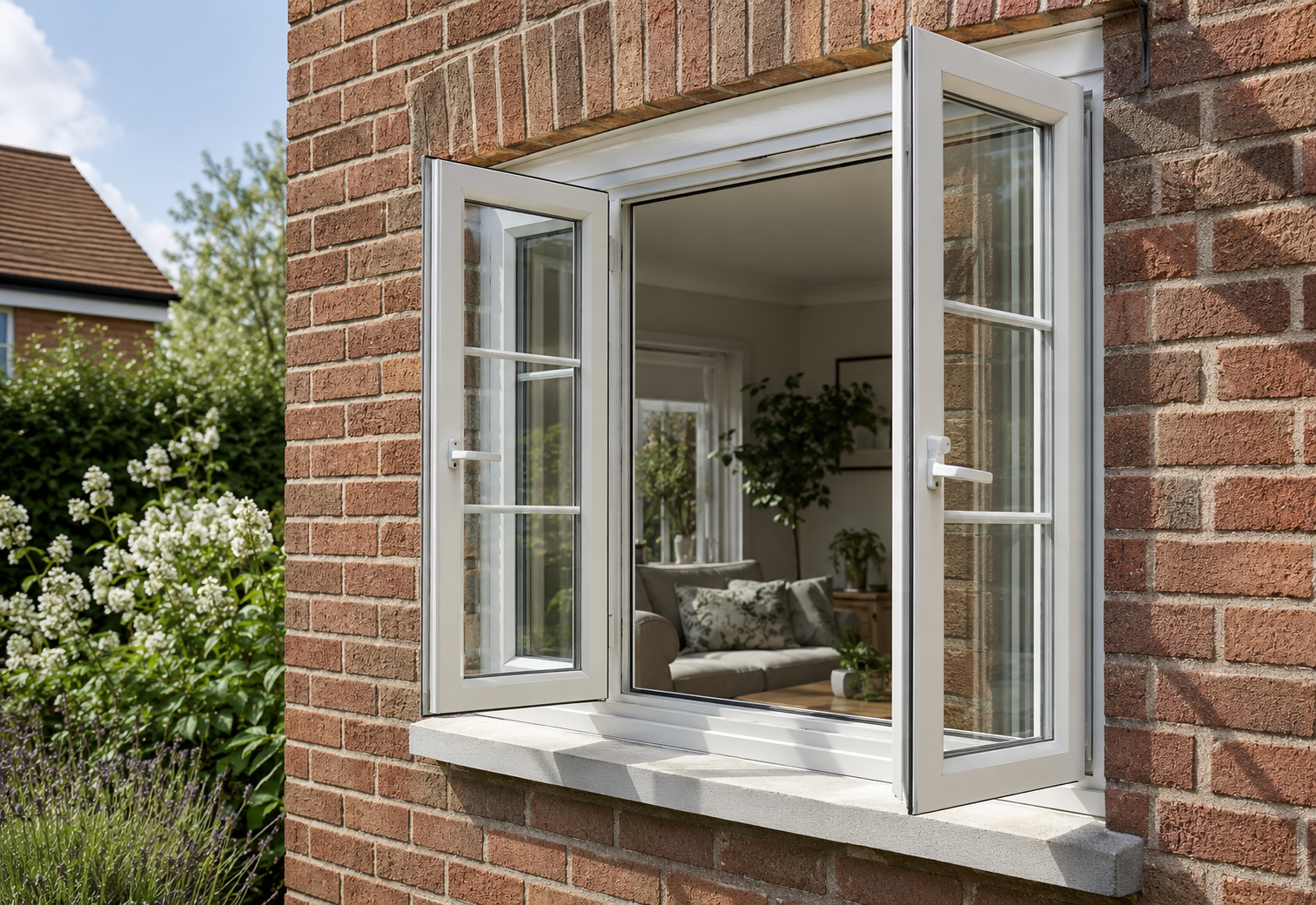 French casement windows open outward