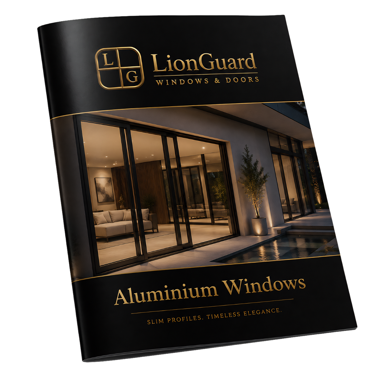 Aluminium windows brochure showing slimline window designs for homes in Carmarthenshire and Swansea