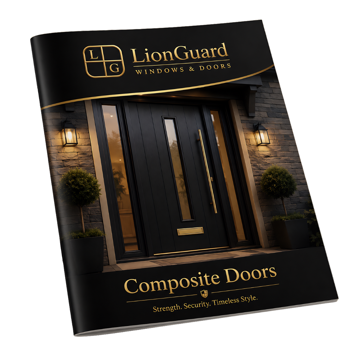 Composite doors brochure showing secure front door styles for homes in Carmarthenshire and Swansea