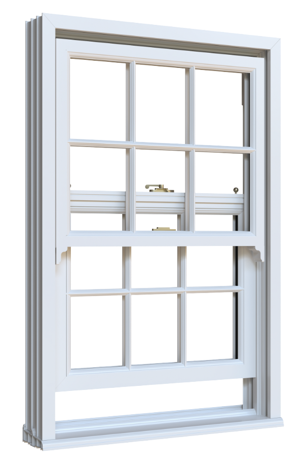 Cross section of premium uPVC sliding sash window profile